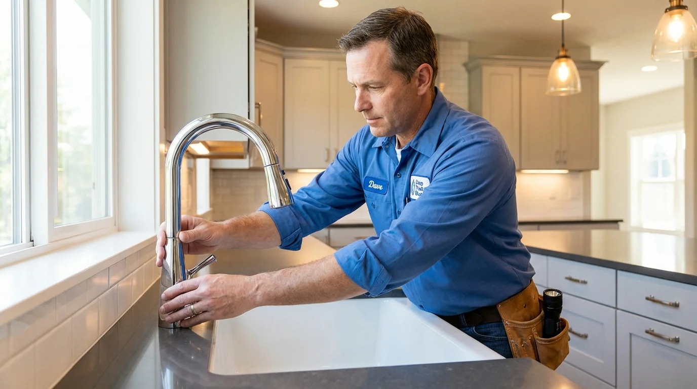 Kitchen faucet installation by Johns Plumbing LLC in Brownstown